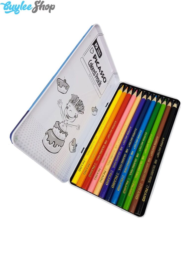 مداد رنگی 12 رنگ پیکاسو جعبه فلزی